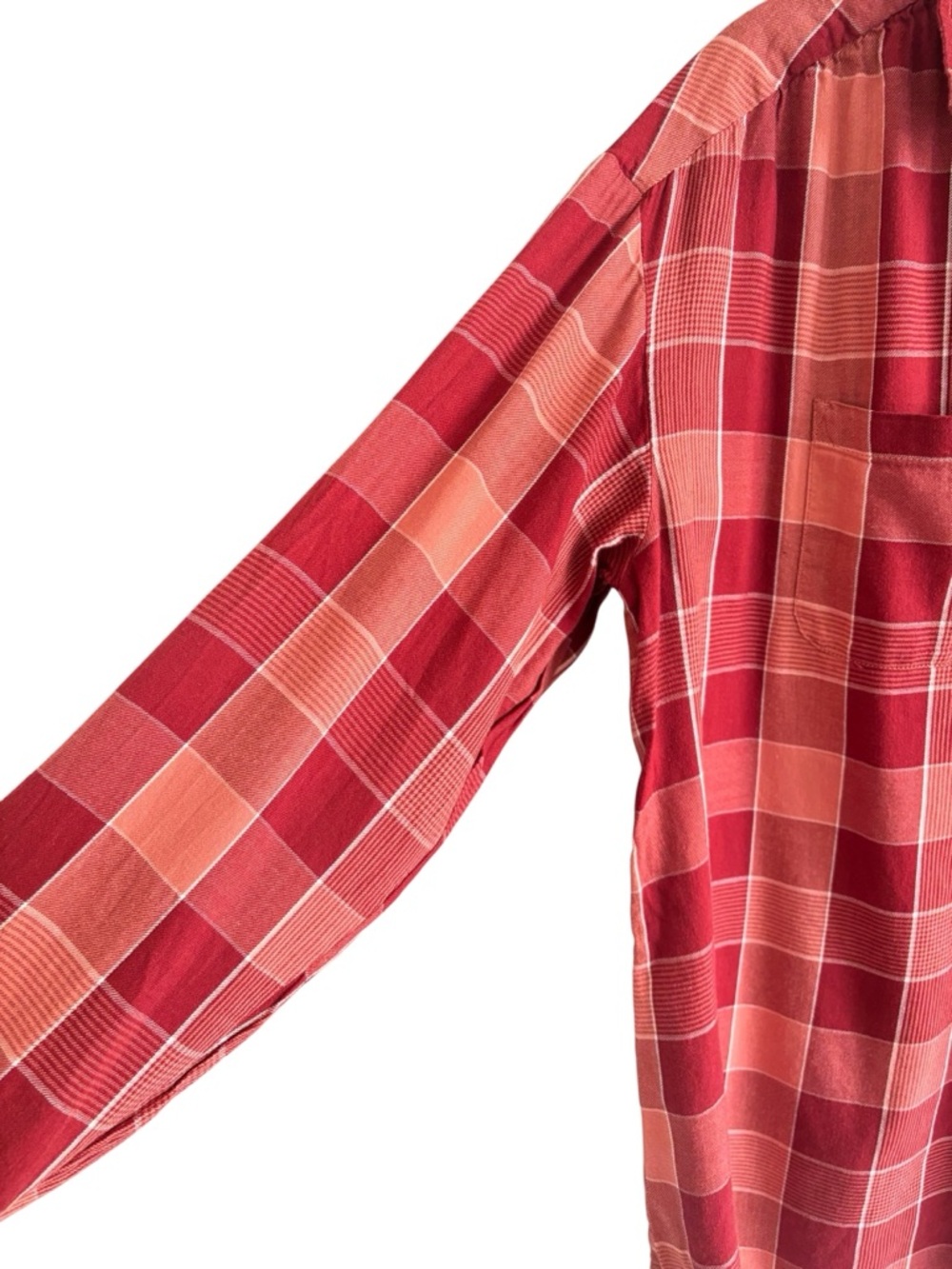 Wonderly Plaid Button Down Shirt Red Orange Long Sleeve Top Size Large - Picture 4 of 13